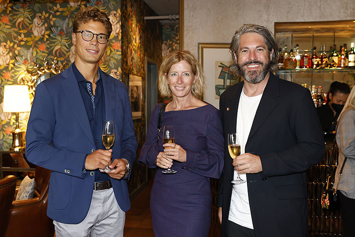 Mon Muellerschön und Eric Erhardt (president mcm, emea) beim MCM Artist Talk im  Ingolstadt Village (Photo by Streetstyleshooters/Getty Images for Ingolstadt Village)